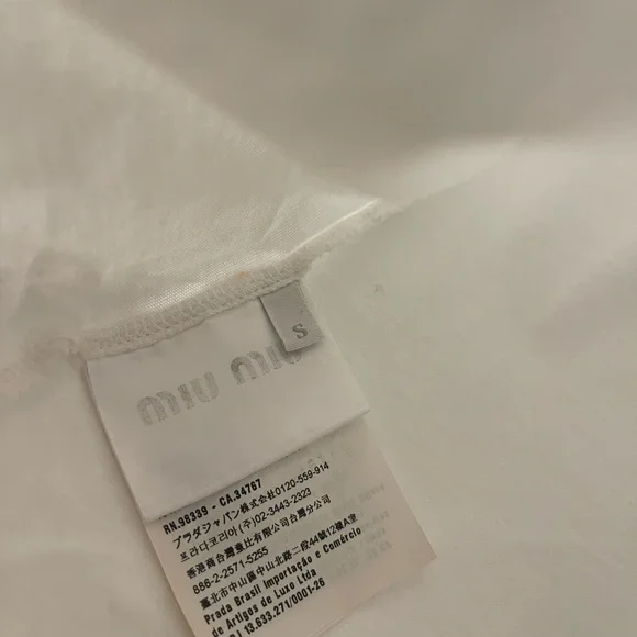 Miu Miu White Tee with Red Accents - Picture 3 of 10